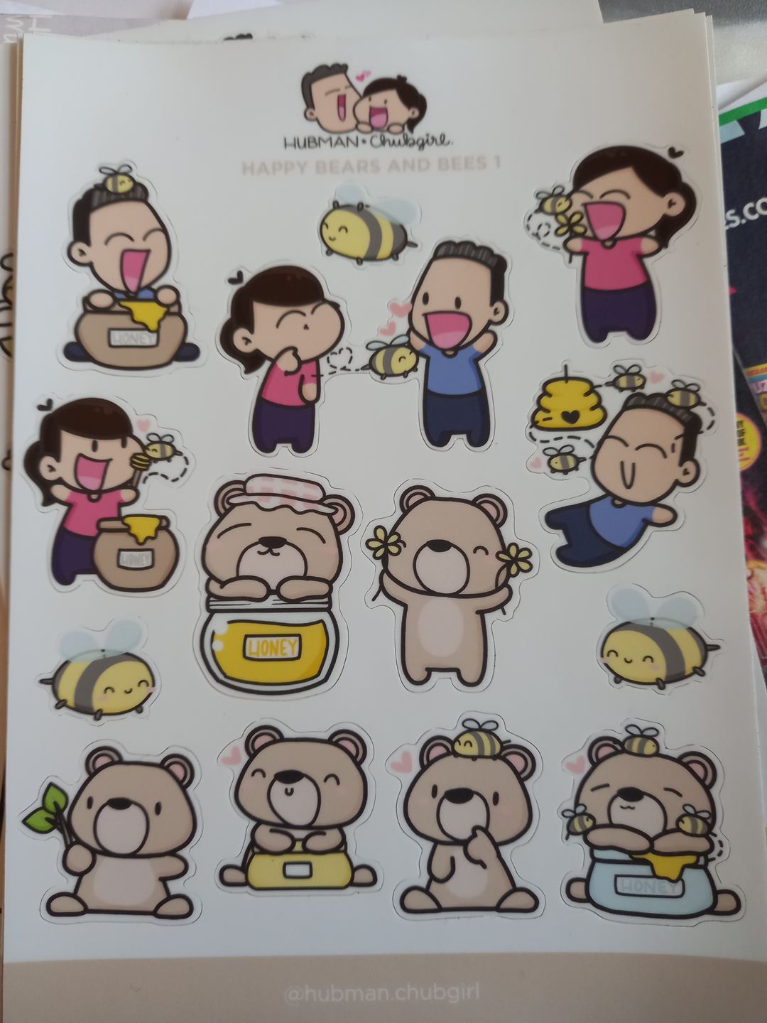 Customer photo review of Sticker Sheet - Happy Bears and Bees 1