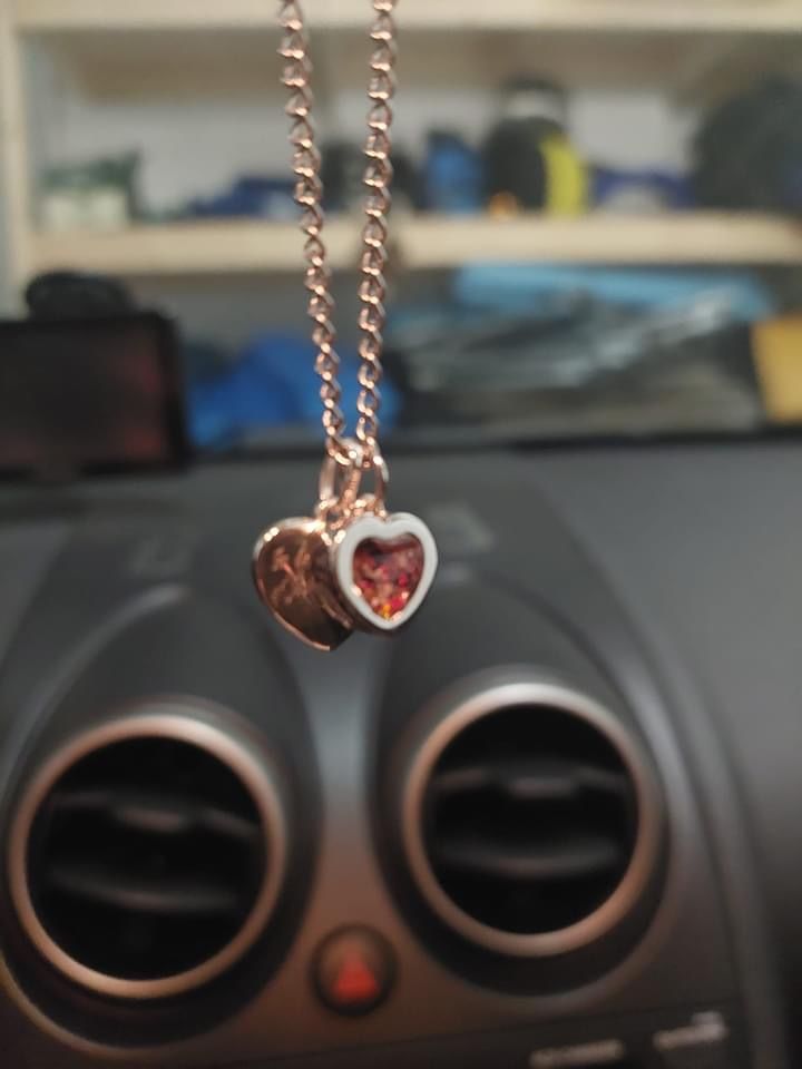 Customer photo review of Dainty Heart Cremation Pendant