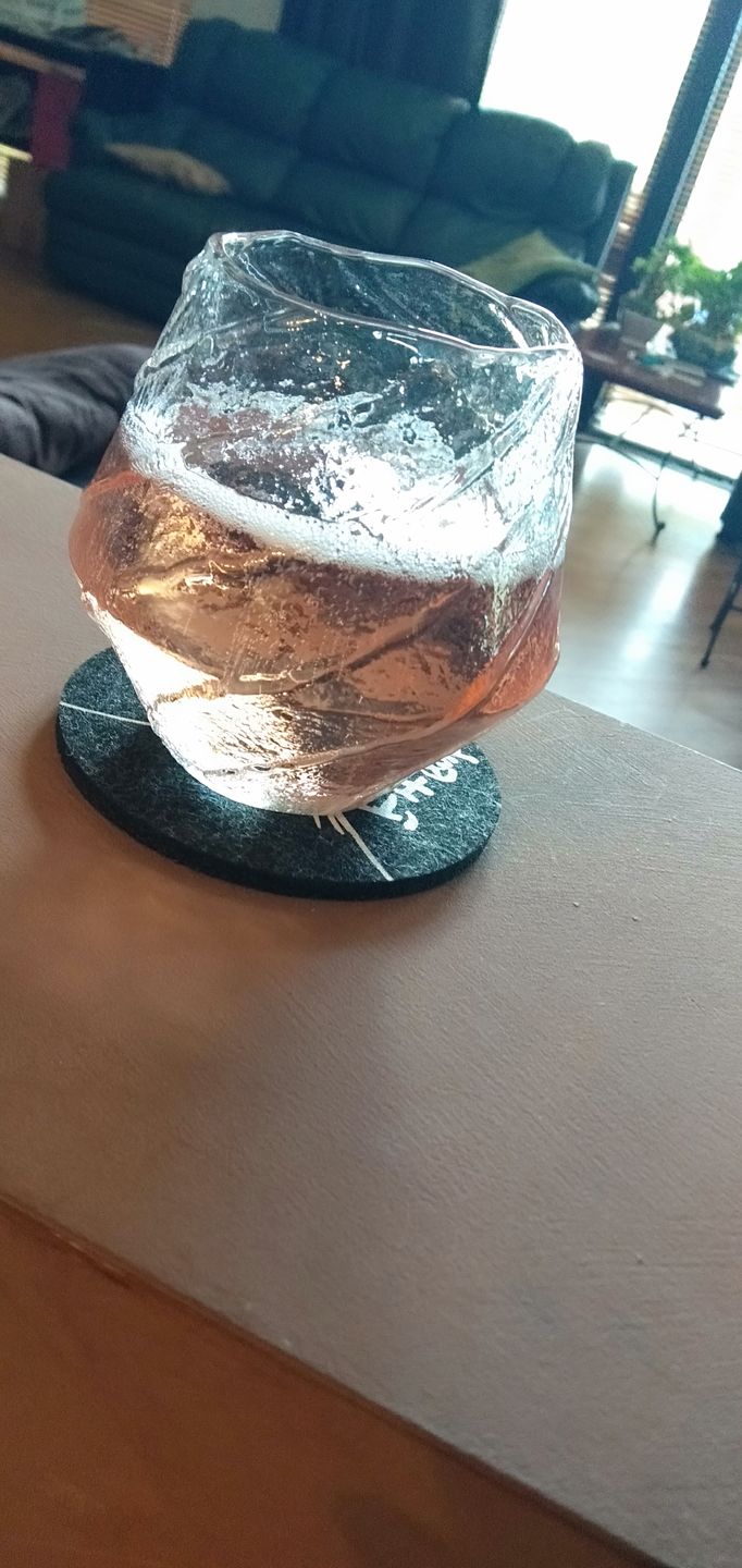 Customer photo review of Suisei - Handmade Japanese EDO Kiriko Whiskey Glass