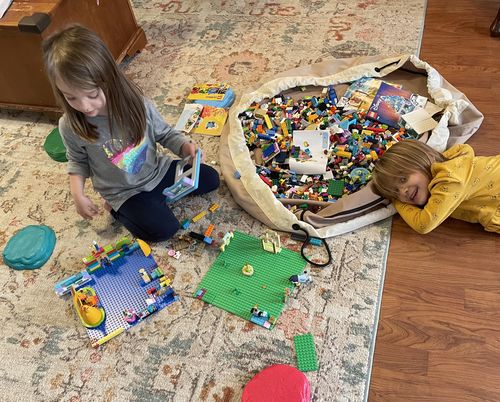 Customer photo review of Large Toy Storage Bag - Beach Sand