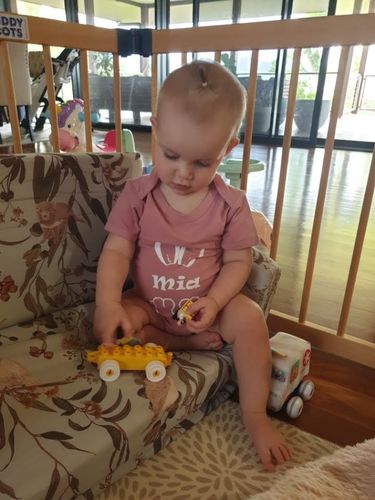 Customer photo review of MLW By Design - Personalised Bunny Bodysuit | Rose or Blue