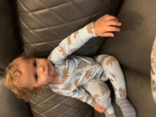 Customer photo review of Organic Cotton Baby Romper | Blue Bear