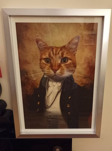 Customer photo review of The Baron - Custom Vintage Pet Portrait
