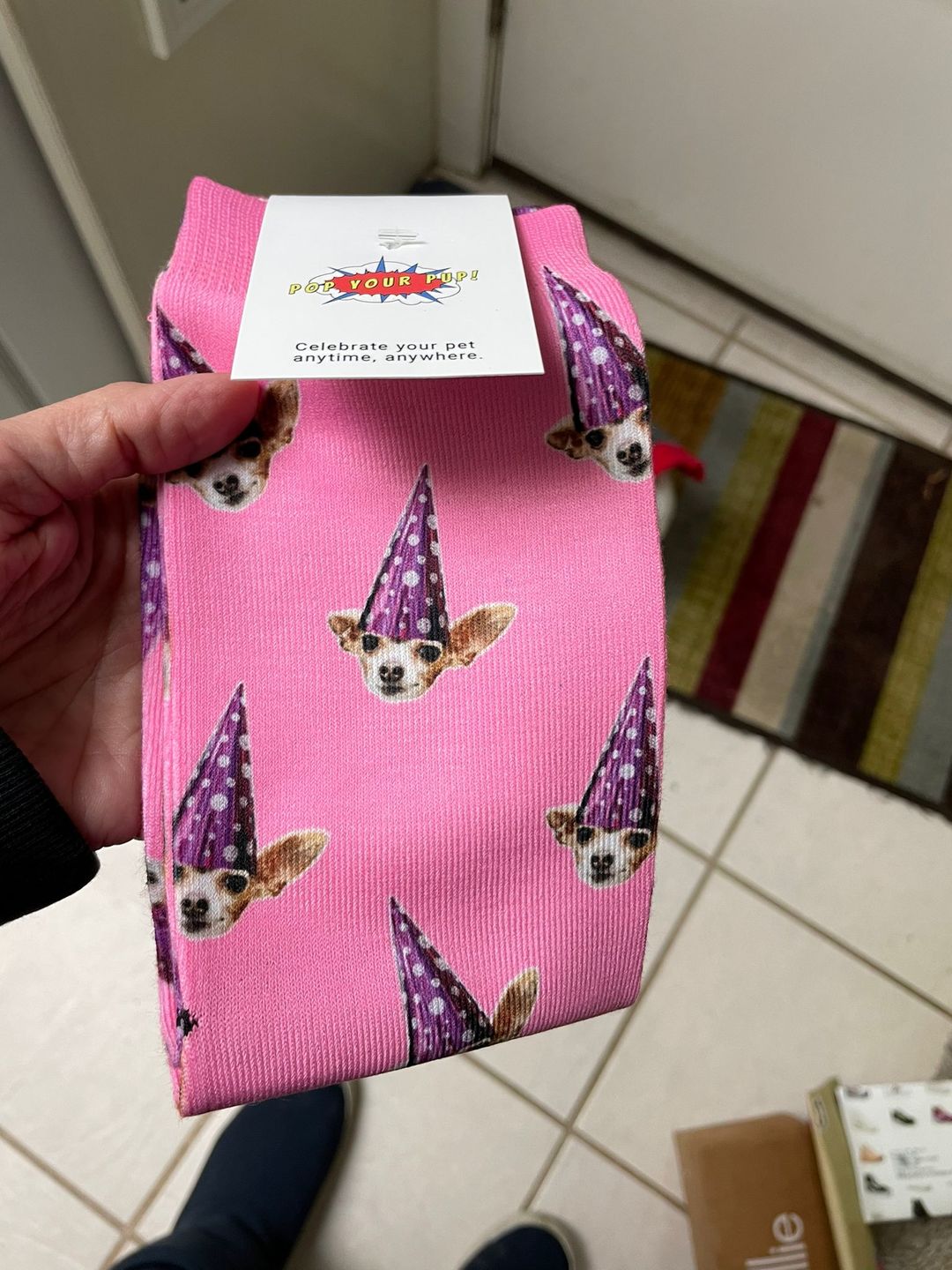 Customer photo review of Custom Pet Art Socks
