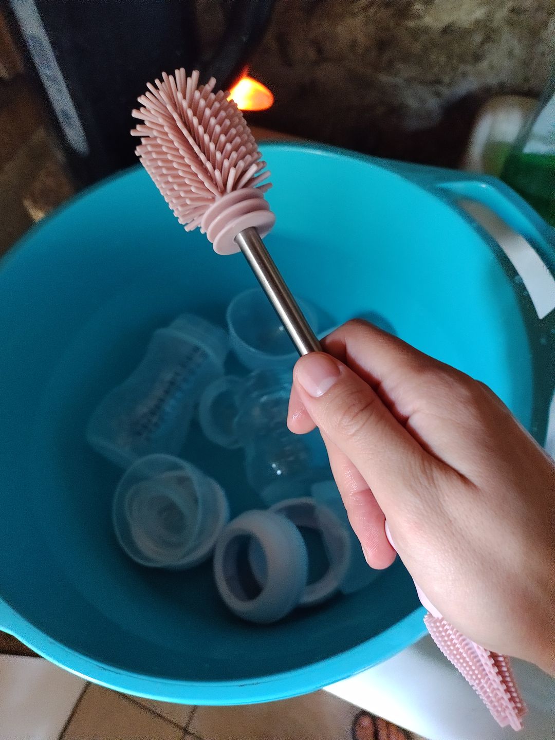 Customer photo review of Cepillo de limpieza silicona Haakaa