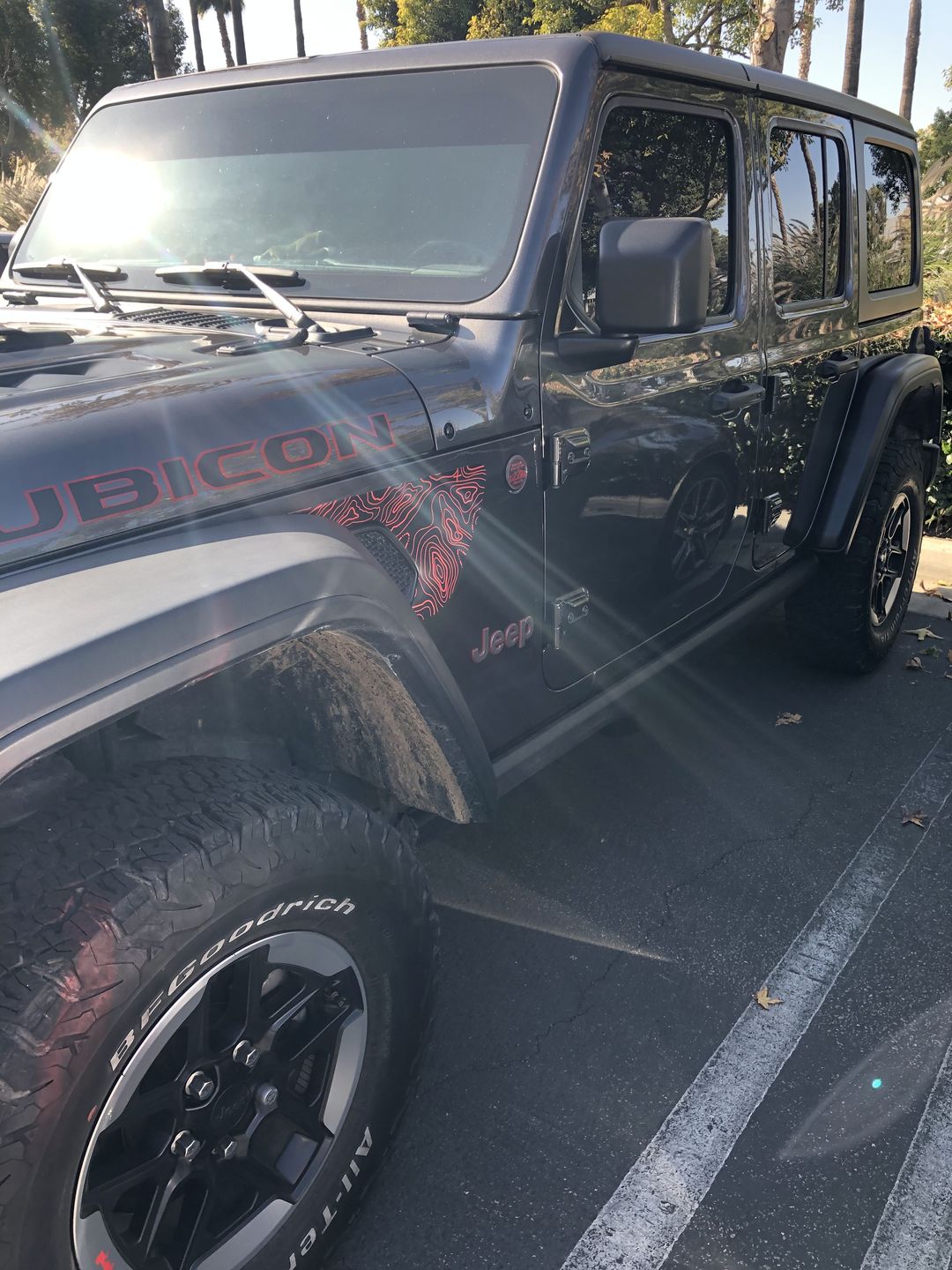 Customer photo review of Topographical Map Fender Vent Premium Wrap Decal for Wrangler and Gladiator