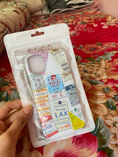 Customer photo review of Travel Passport Stamp iPhone Case