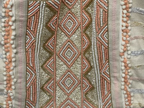 Customer photo review of Rose Gold Tote-Hand Beaded Metallic Tote For Women