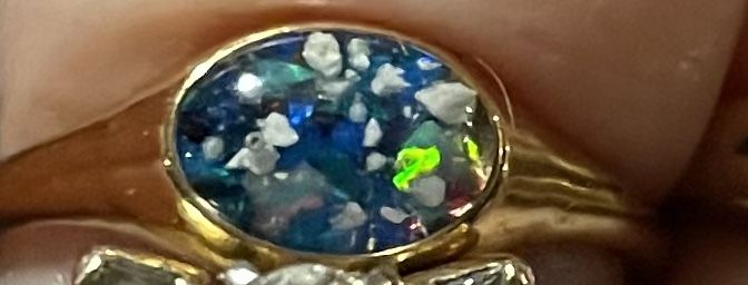 Customer photo review of Golden Oval Ring with Cremation Ashes