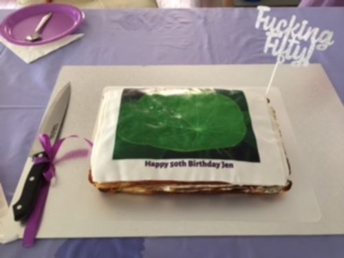 Customer photo review of A4 Rectangle Custom Edible Icing Image