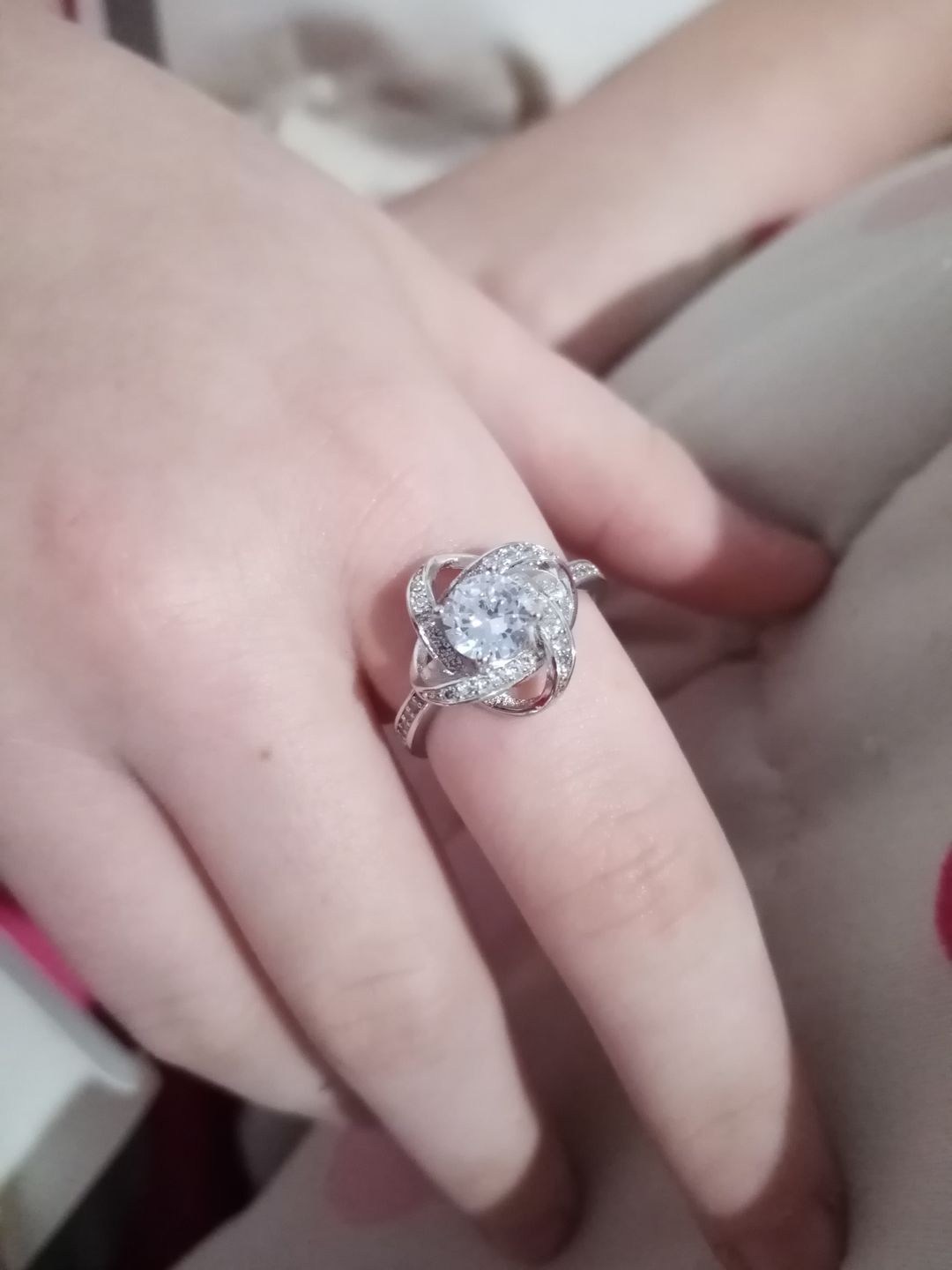 Customer photo review of Daughter | I Held You First | Love Knot Ring