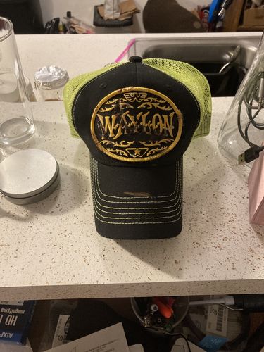 Customer photo review of Waylon Jennings Flying Oval Logo Patch (Gold)