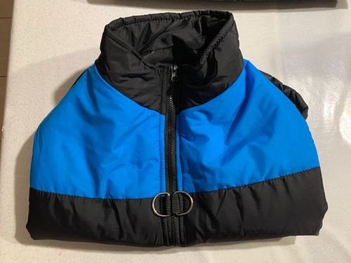 Customer photo review of Piumino Dettaglio Celeste