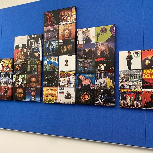 Customer photo review of Hip Hop Wall Art Framed / Customize Your Own Album Covers