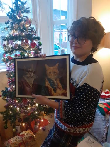 Customer photo review of The Count & The Countess  – Custom Vintage Pet Portrait