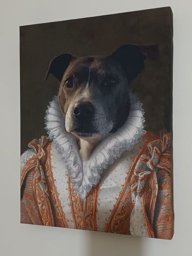 Customer photo review of The Princess – Custom Vintage Pet Canvas