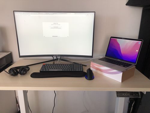 Customer photo review of Evo Electric Standing Height Adjustable  Desk(Free Shipping Nationwide)