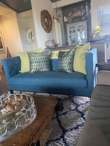 Customer photo review of Navy and Lime Green Silk