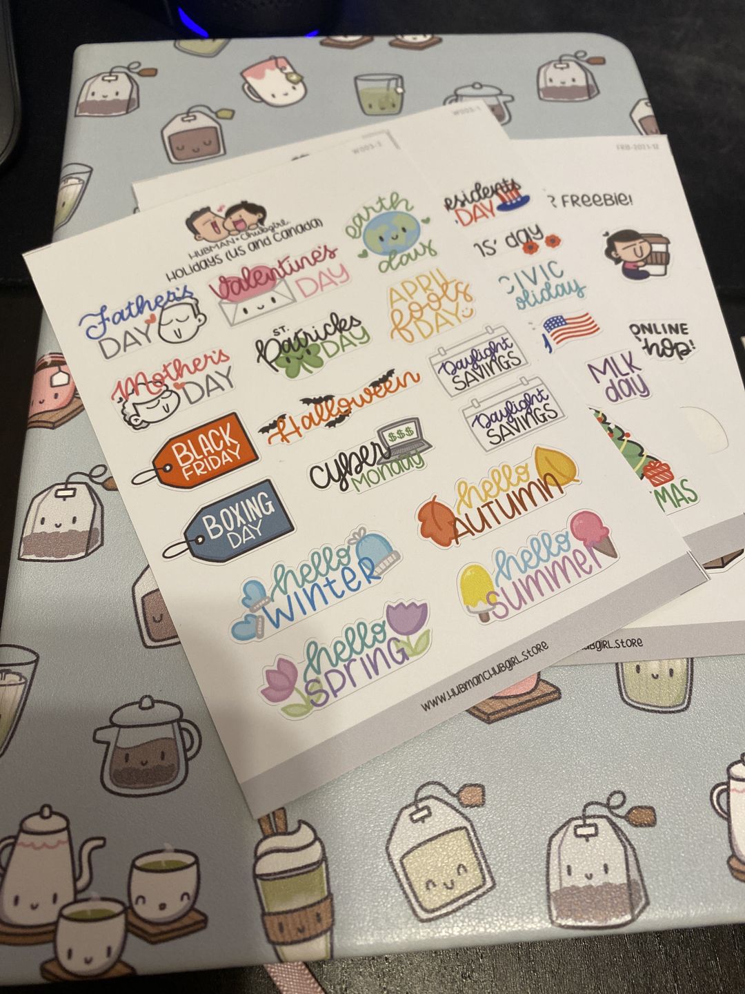 Customer photo review of Holidays Planner Stickers