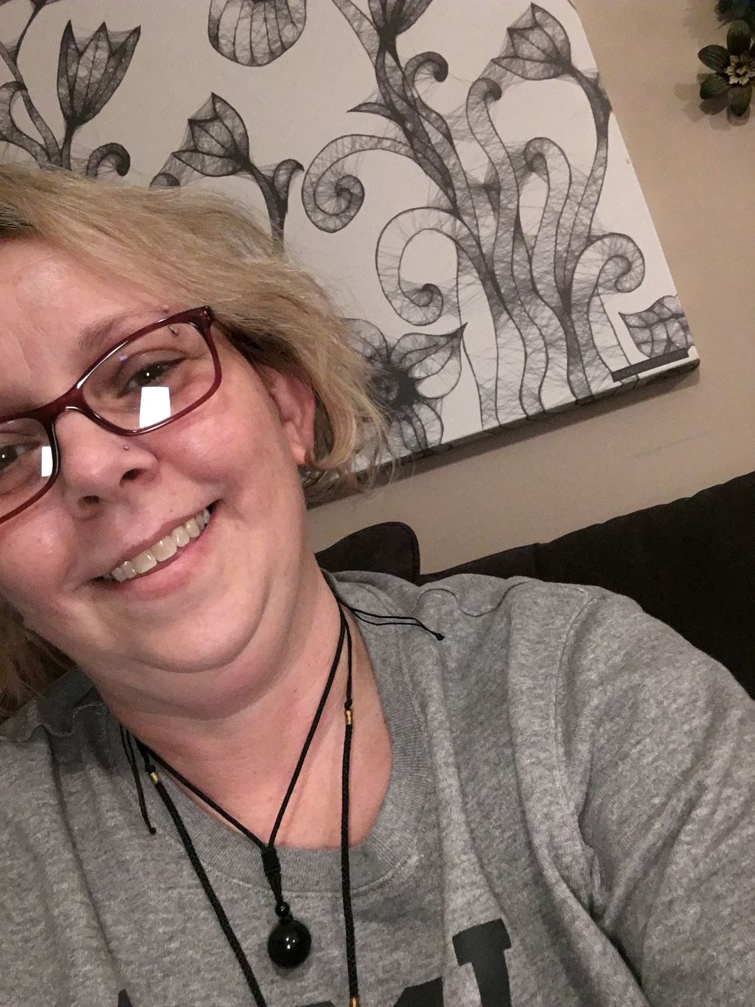 Customer photo review of Obsidian Stone Necklace