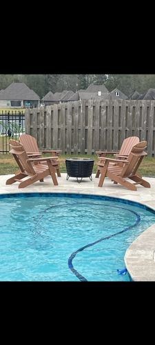 Customer photo review of Set of 4 - DuraWeather Poly® King Size Folding Adirondack Chair with Collapsible Cup Holders
