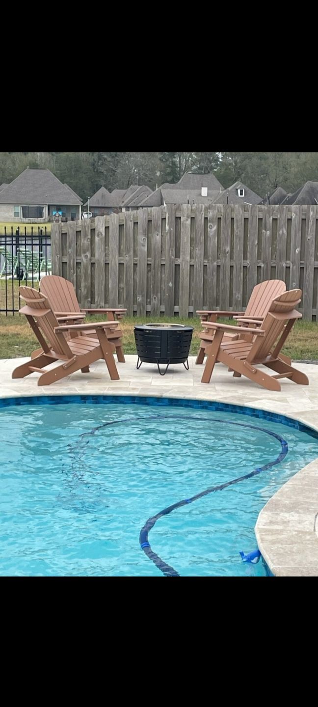 Customer photo review of Set of 4 - DuraWeather Poly® King Size Folding Adirondack Chair with Collapsible Cup Holders