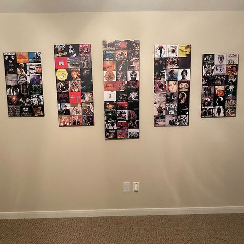 Customer photo review of Hip Hop Wall Art Framed / Customize Your Own Album Covers