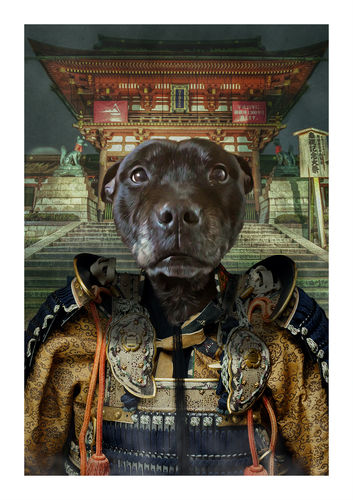 Customer photo review of The Samurai - Custom Pet Portrait