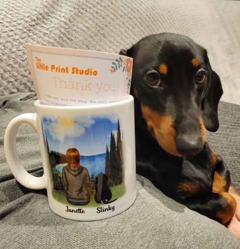 Customer photo review of Girl & Dogs - Life is better with a dog Personalised Mug