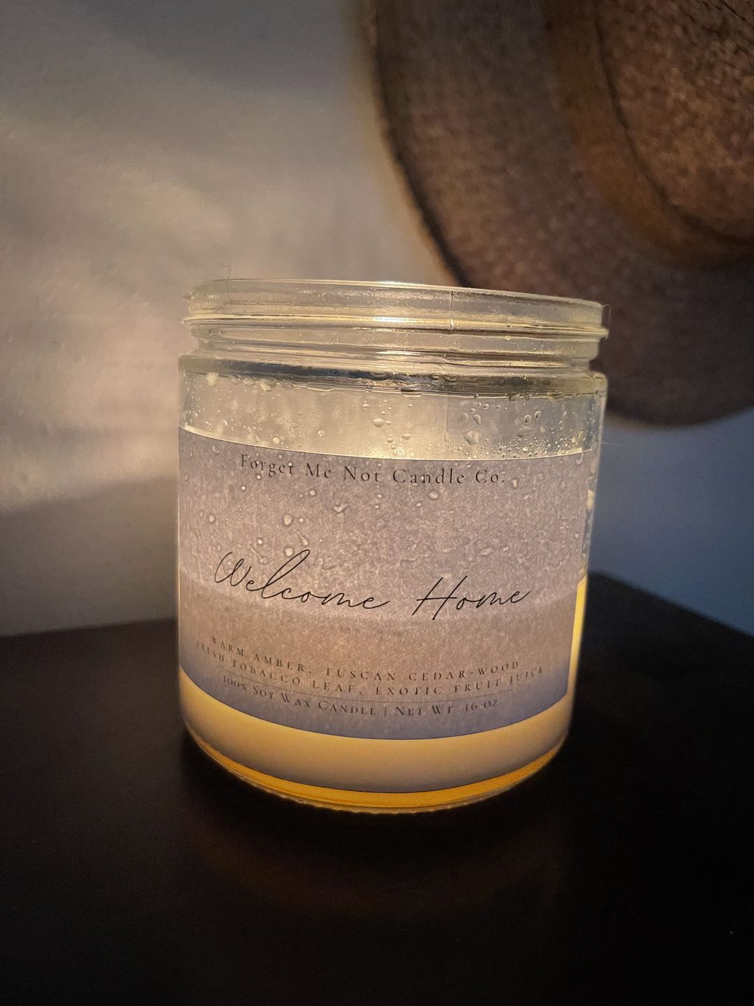 Customer photo review of Welcome Home 22 oz Glass Candle