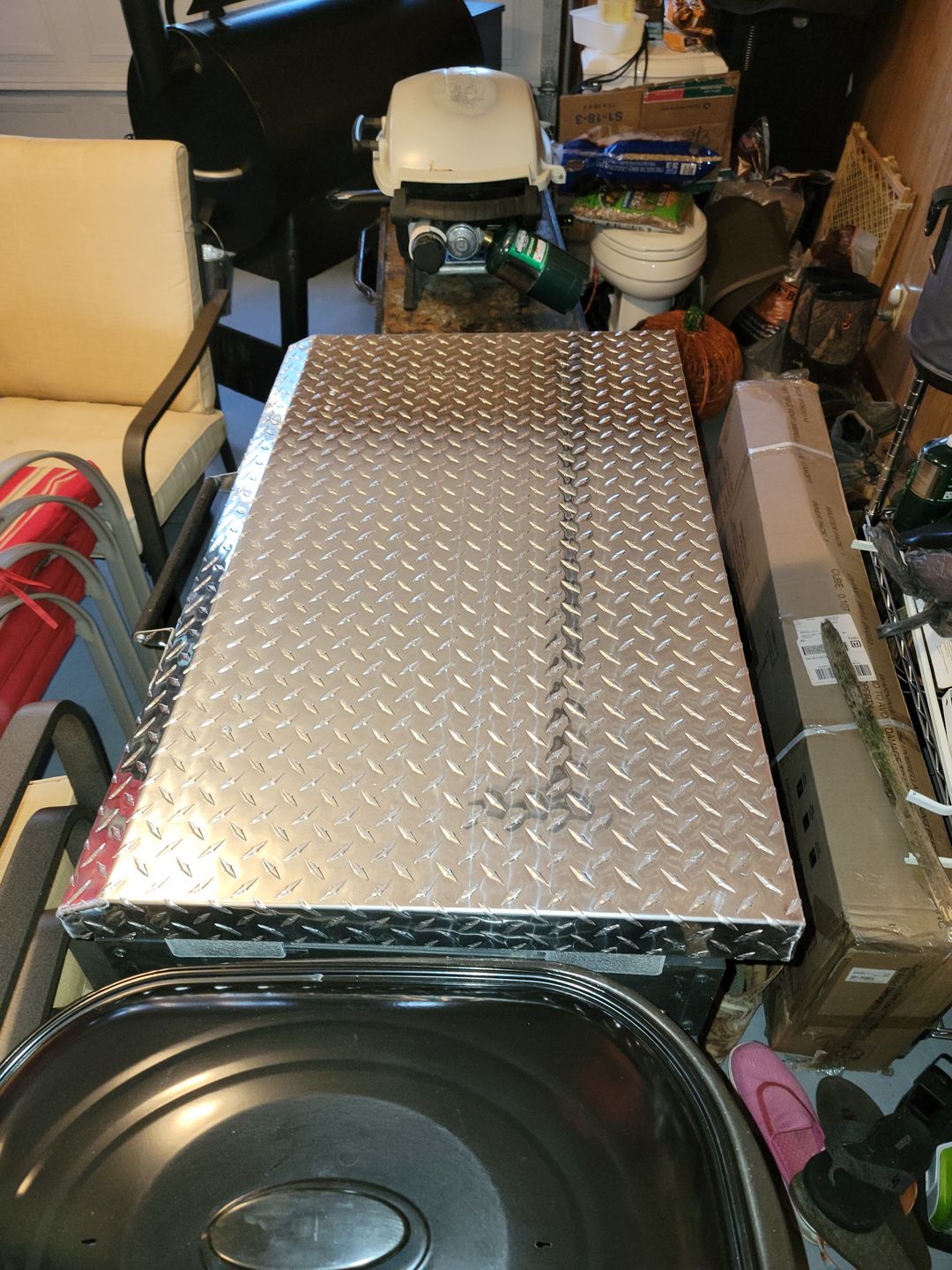 Customer photo review of GriddleGuard Diamond Plate Hard Cover Lid for Blackstone 36" Griddle