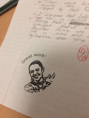 Customer photo review of Self-Inking Face Stamp