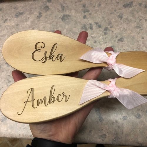 Customer photo review of Personalisierte Haarbürste aus Holz