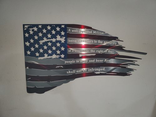 Customer photo review of Tattered 2nd Amendment Flag / Yard Sale Item (as is condition)