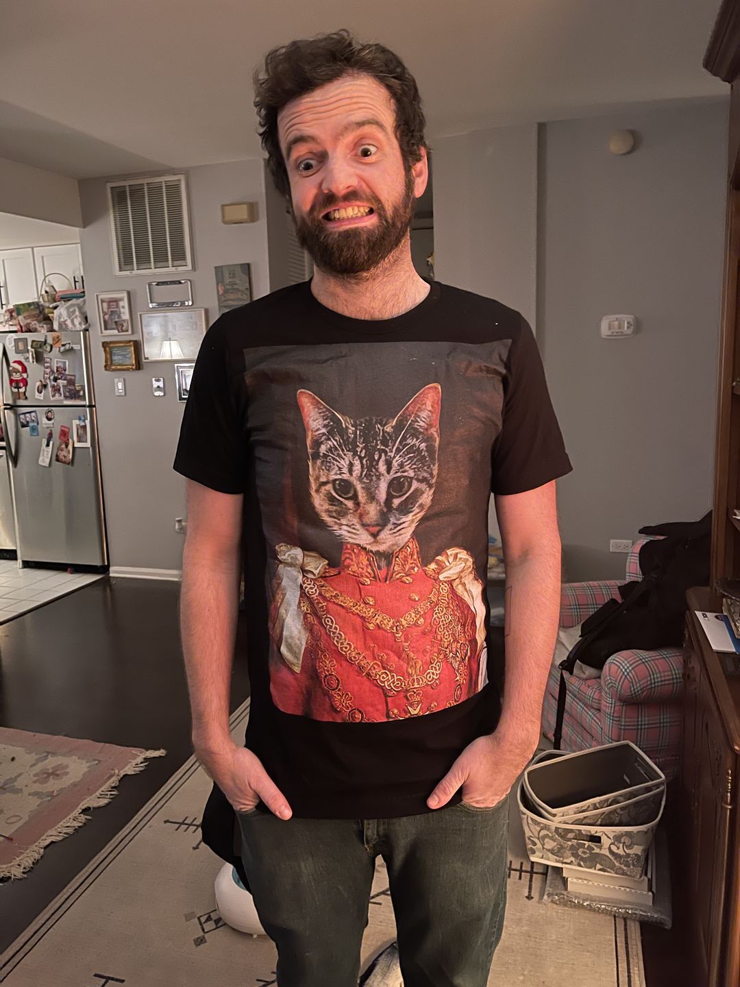Customer photo review of Custom Pet Art Mens Crew Neck T-shirt
