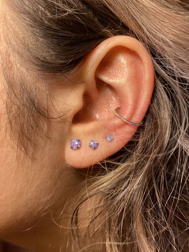 Customer photo review of 3-Pair Opal Earring Value Pack