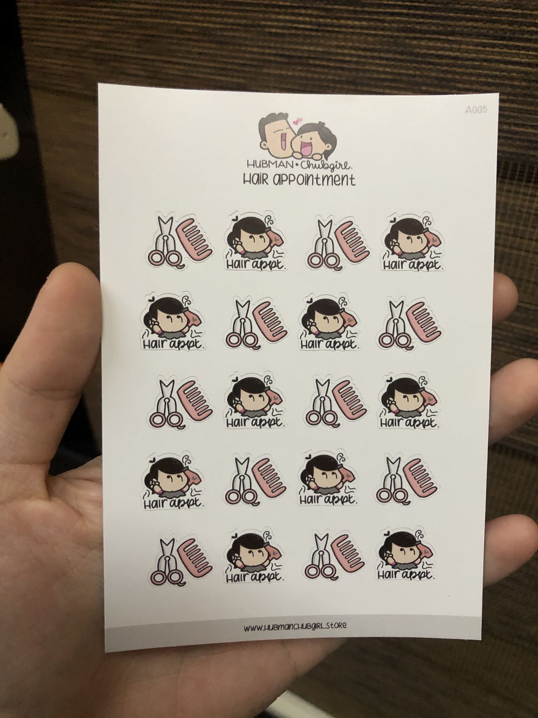 Customer photo review of Hair Appointment Planner Stickers