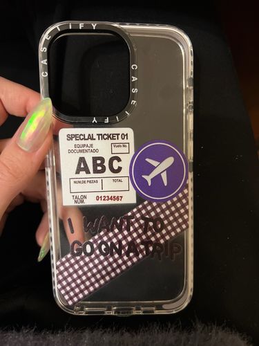 Customer photo review of Simple Ticket Label iPhone Case