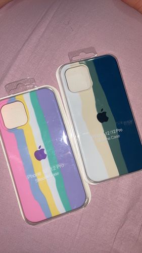 Customer photo review of iPhone Silicone Case (Teal Rainbow)