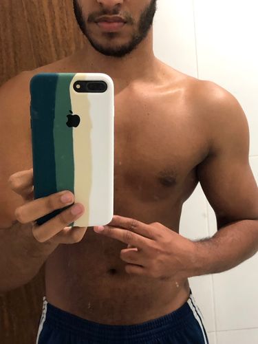 Customer photo review of iPhone Silicone Case (Teal Rainbow)