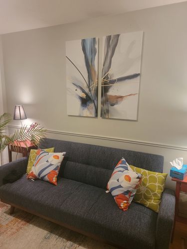 Customer photo review of 'Abstract Unity' Framed Canvas (Set of 2)