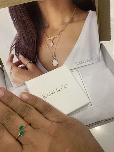 Customer photo review of Green Onyx Teardrop Ring (Gold)