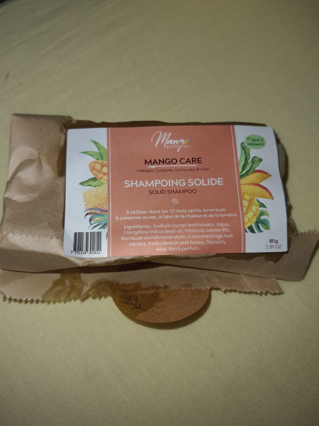 Customer photo review of Shampoing solide Bambou & Hibiscus
