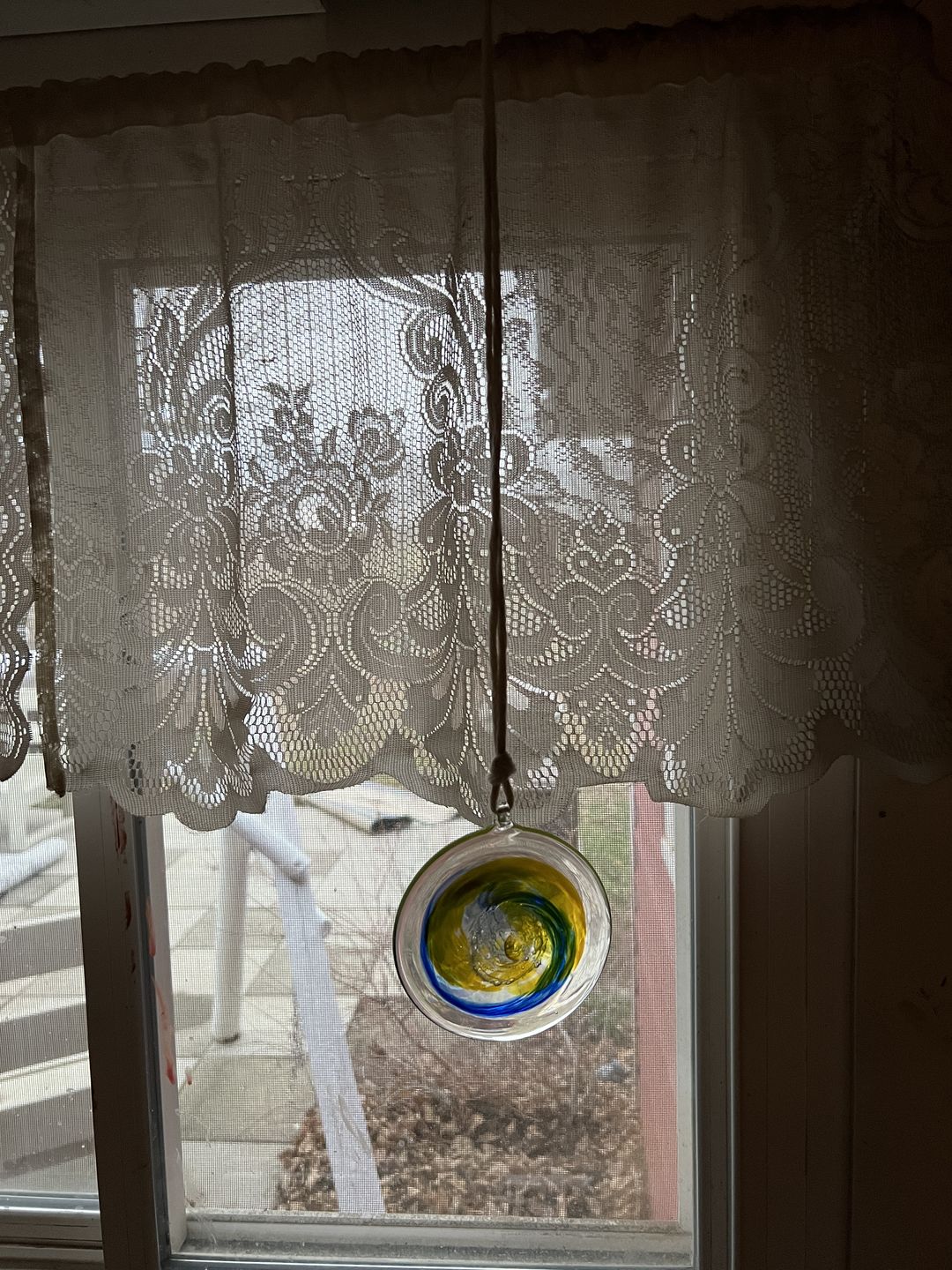Customer photo review of Glass Suncatcher with Infused Cremation Ash