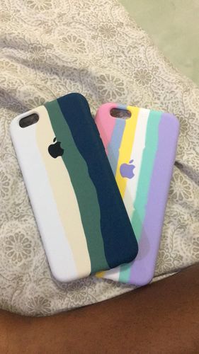 Customer photo review of iPhone Silicone Case (Teal Rainbow)