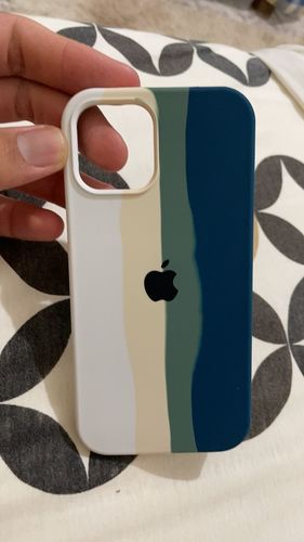 Customer photo review of iPhone Silicone Case (Teal Rainbow)