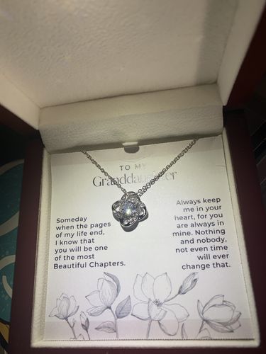 Customer photo review of Granddaughter, My Love And Light - Love Knot Necklace