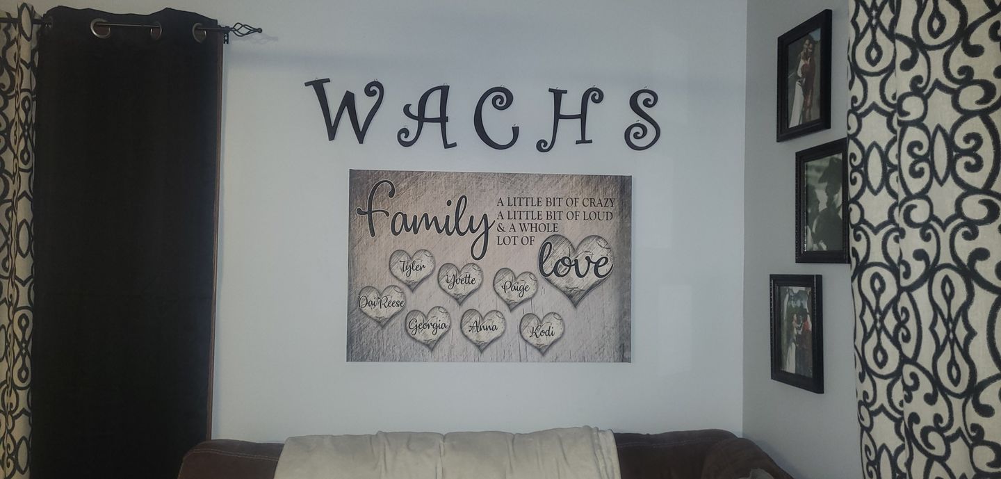 Customer photo review of Personalized "Family... Love" Premium Canvas