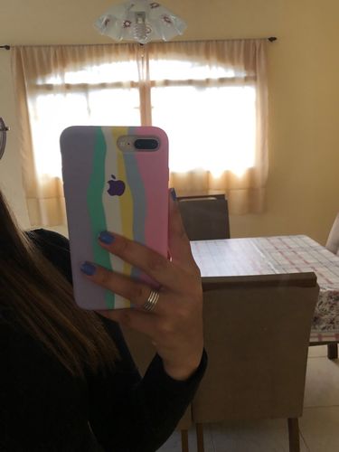 Customer photo review of iPhone Silicone Case (Rainbow Design)