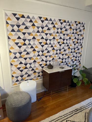Customer photo review of Removable Wallpaper Peel and Stick Wallpaper Wall Paper Wall Mural - Geometric Triangles Wallpaper - A196